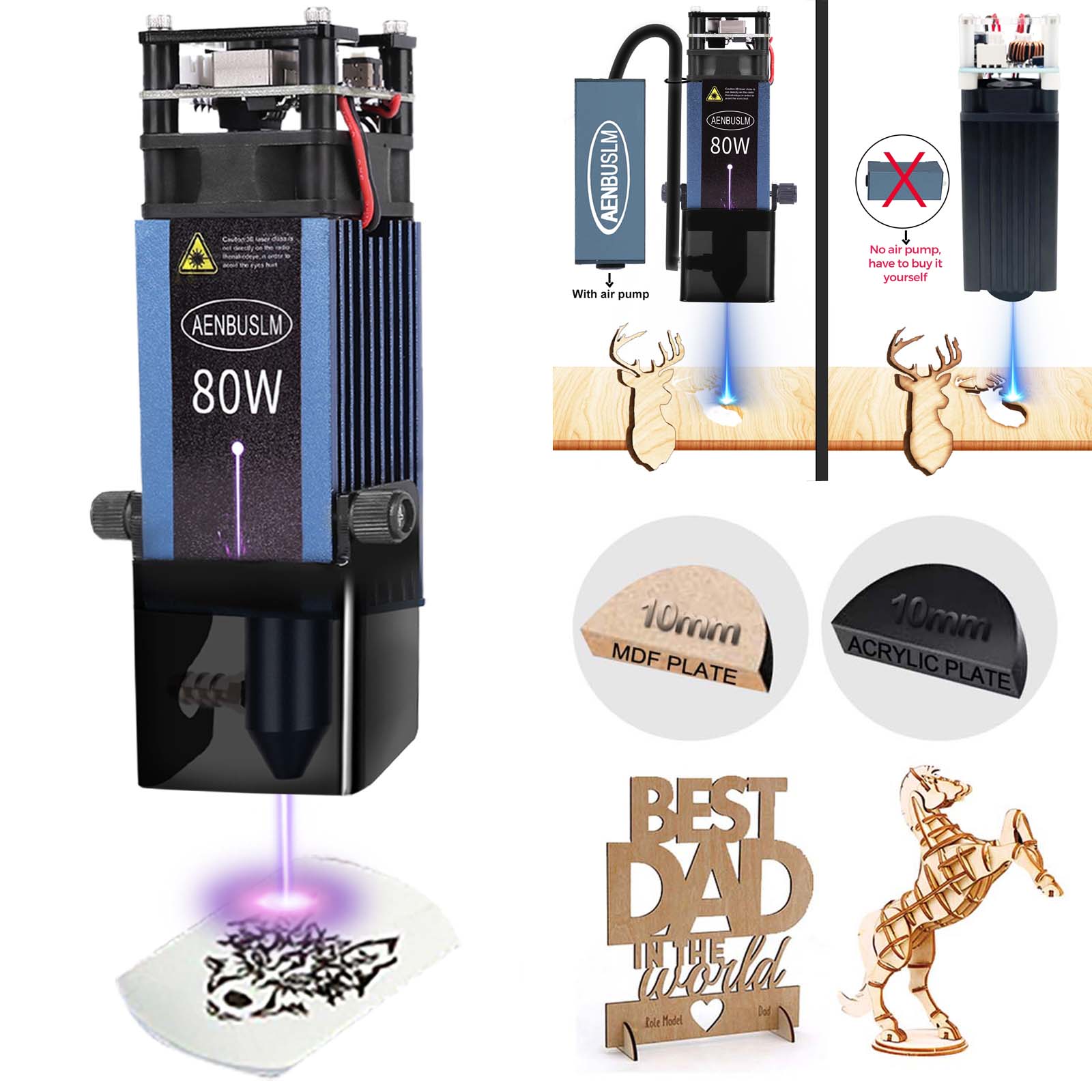 Metal Laser Cutter Head - AENBUSLM 40W 80W Module de découpe