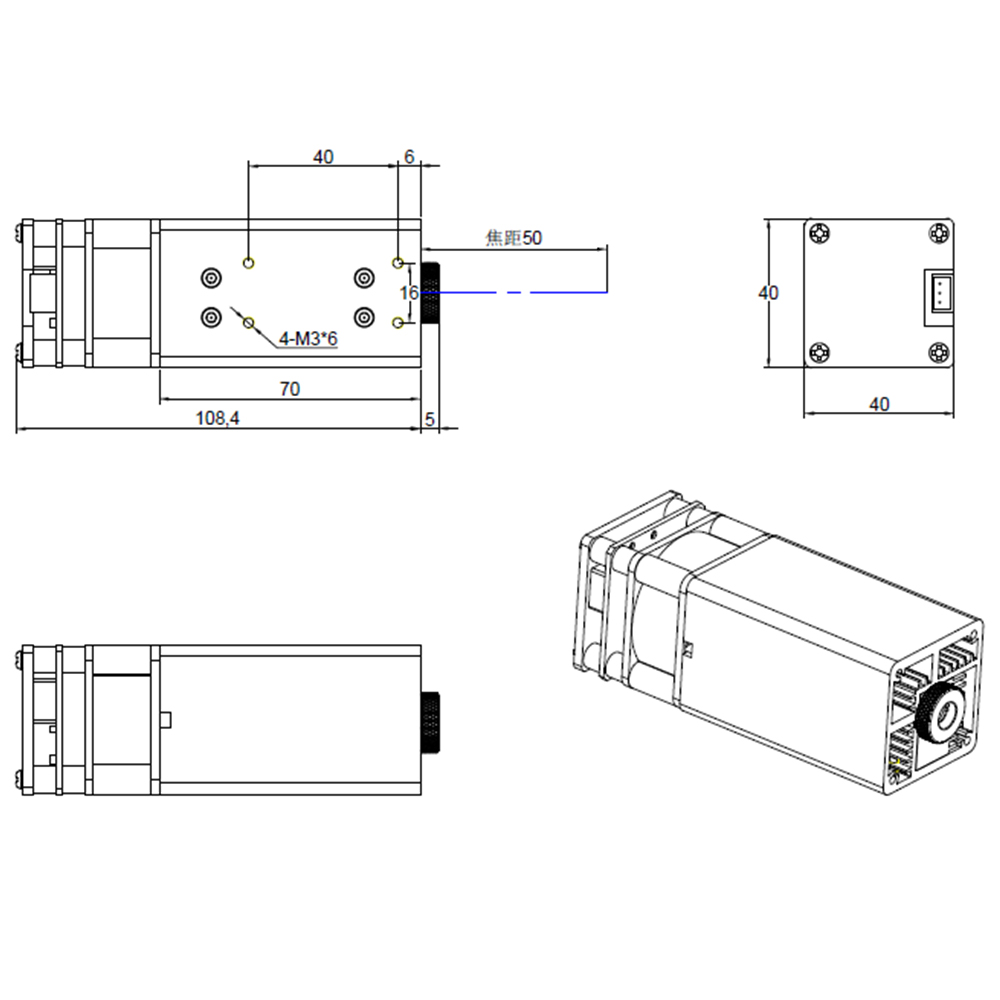 Twotrees 80W tête Laser pour M - Metal Laser Cutter Head avis et prix