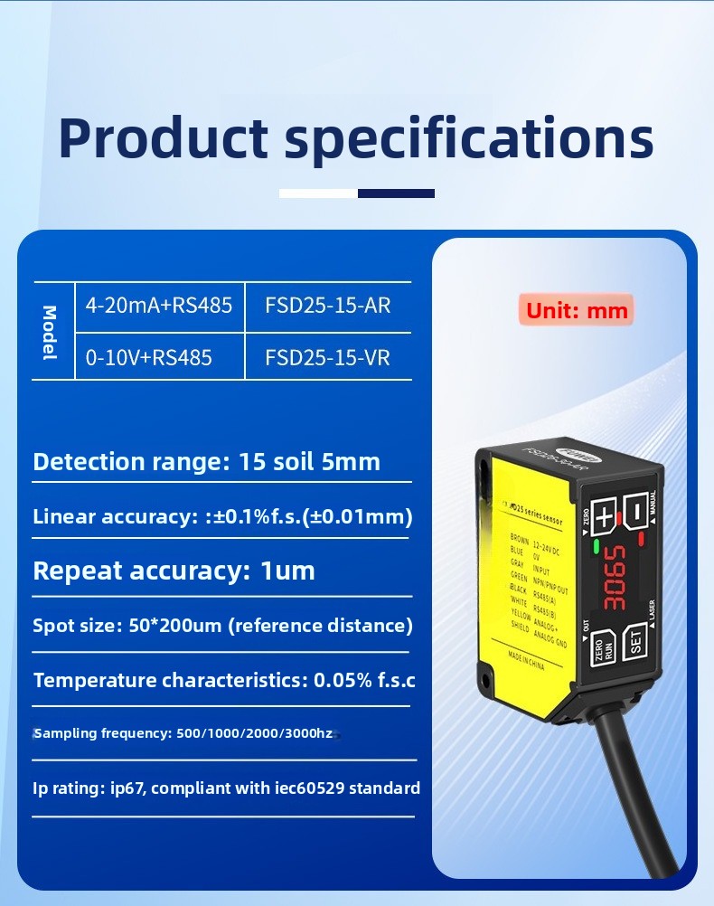 Capteur de portée de déplaceme - Industrial Laser Displacement Sensor avis et prix